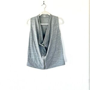 2 FOR $20 J Crew Gray Zip Up Vest Top Draped Sleeveless Size XS